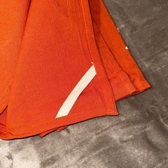 Autumn Hill Rust White Orange Set of 3 Cotton Fall Harvest Kitchen Towels - Picture 5 of 8